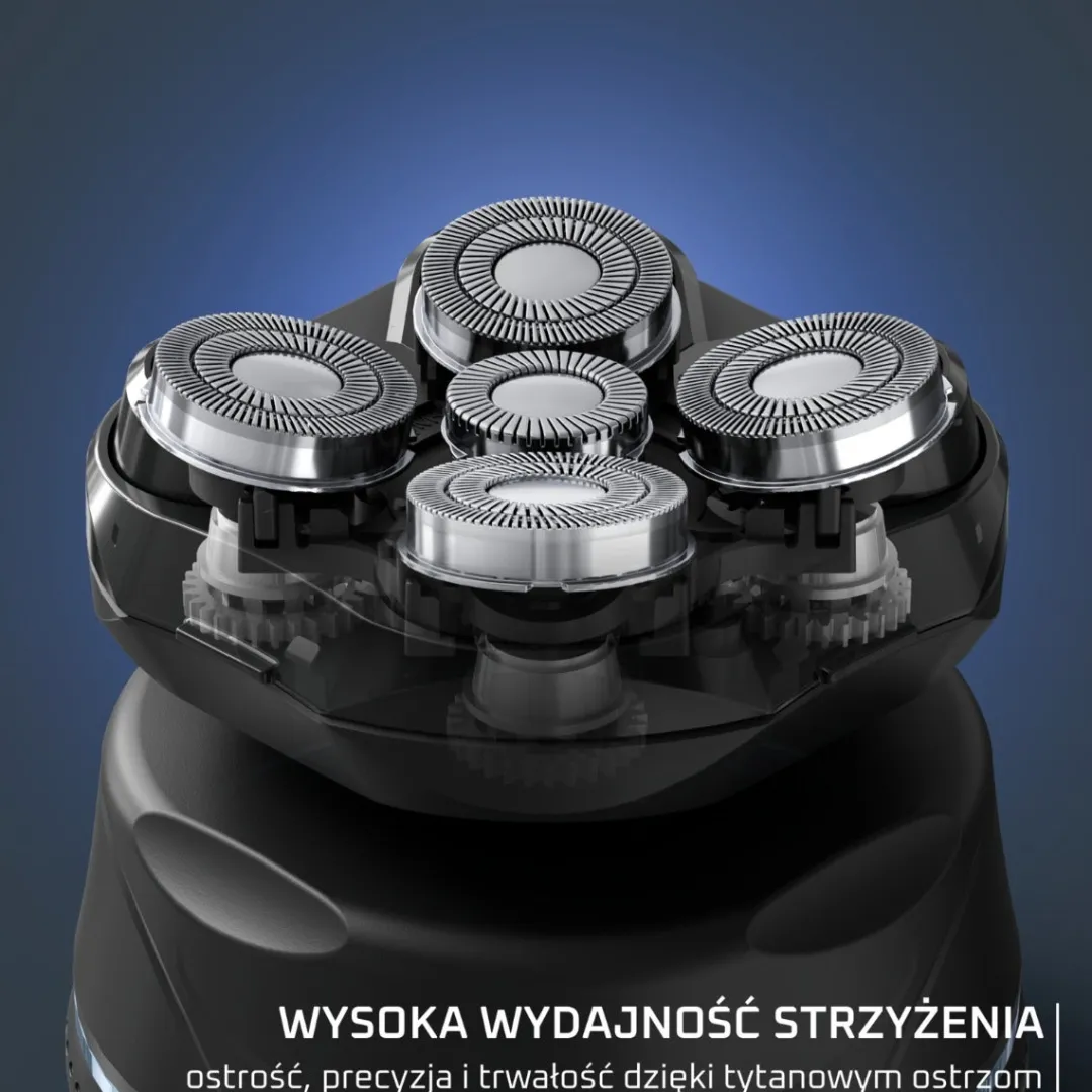 Golarka do głowy, Rowenta GentleBald, 5 głowic golących, ostrza tytanowe