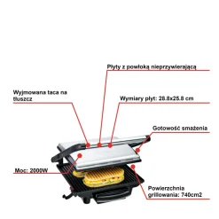 Grill elektryczny TEFAL INICIO PANINI GC241D38
