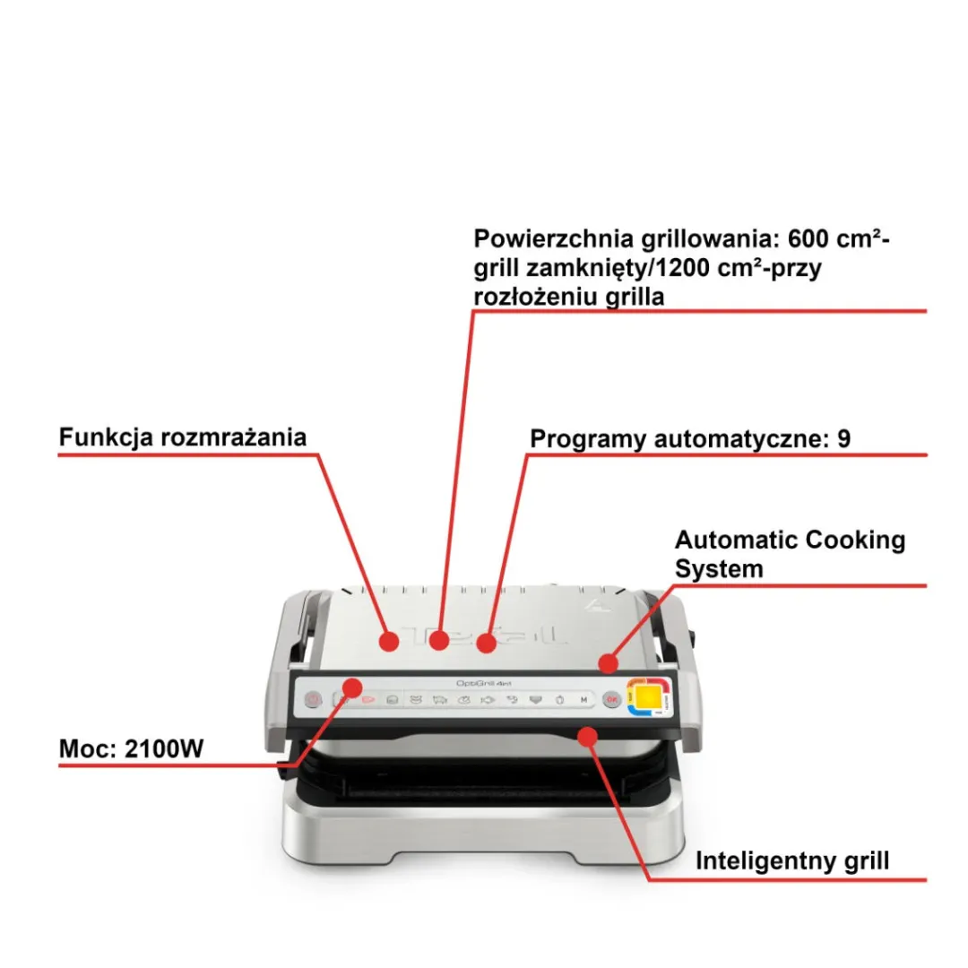 Grill elektryczny TEFAL OPTIGRILL GC774D
