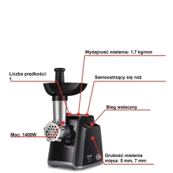 Maszynka do mielenia mięsa, Classic NE1058, 1400W, 3w1