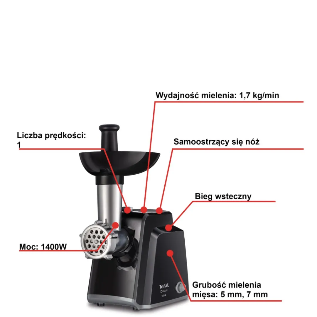 Maszynka do mielenia mięsa, Classic NE1058, 1400W, 3w1