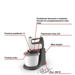 Mikser TEFAL PREP'MIX+ HT464138 + misa