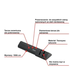 Noże ze stali nierdzewnej Comfort TEFAL 9/12/15cm + ostrzałka Essential