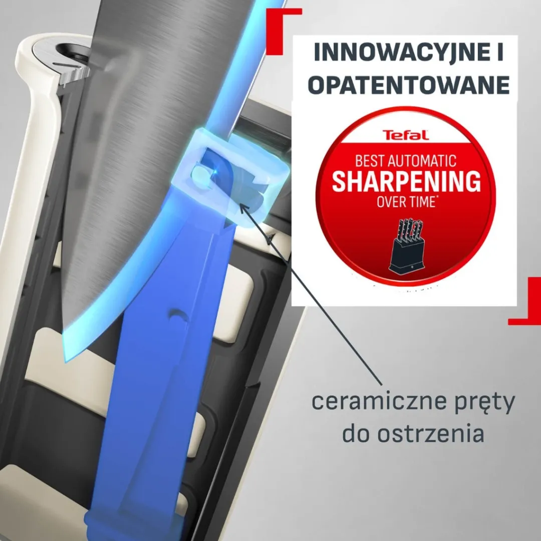 Nóż ze stali nierdzewnej TEFAL EverSharp Daily + ostrzałka 16,5cm