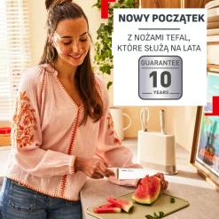 Nóż ze stali nierdzewnej TEFAL EverSharp Daily + ostrzałka 16,5cm