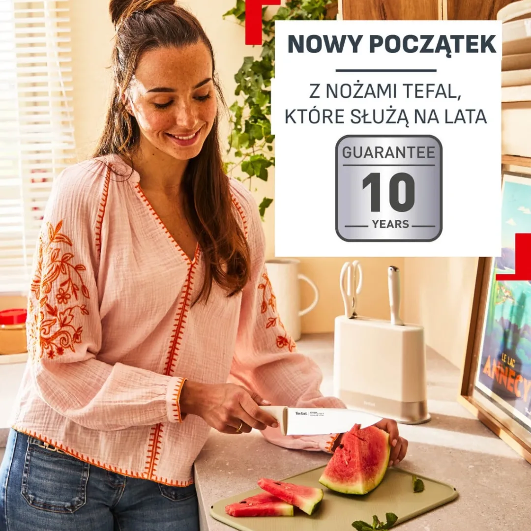 Nóż ze stali nierdzewnej TEFAL EverSharp Daily + ostrzałka 16,5cm