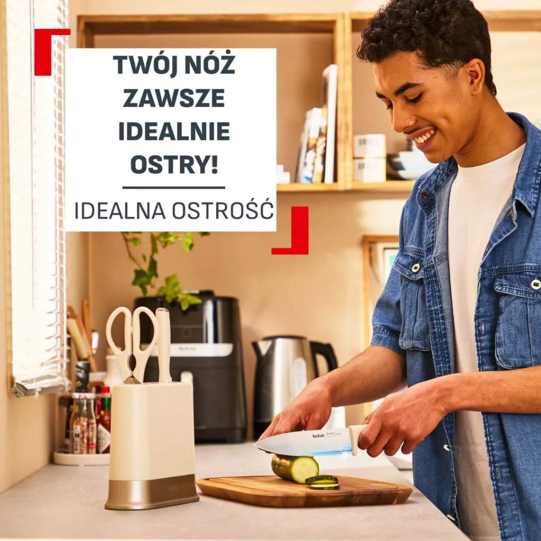 Nóż ze stali nierdzewnej TEFAL EverSharp Daily + ostrzałka 16,5cm