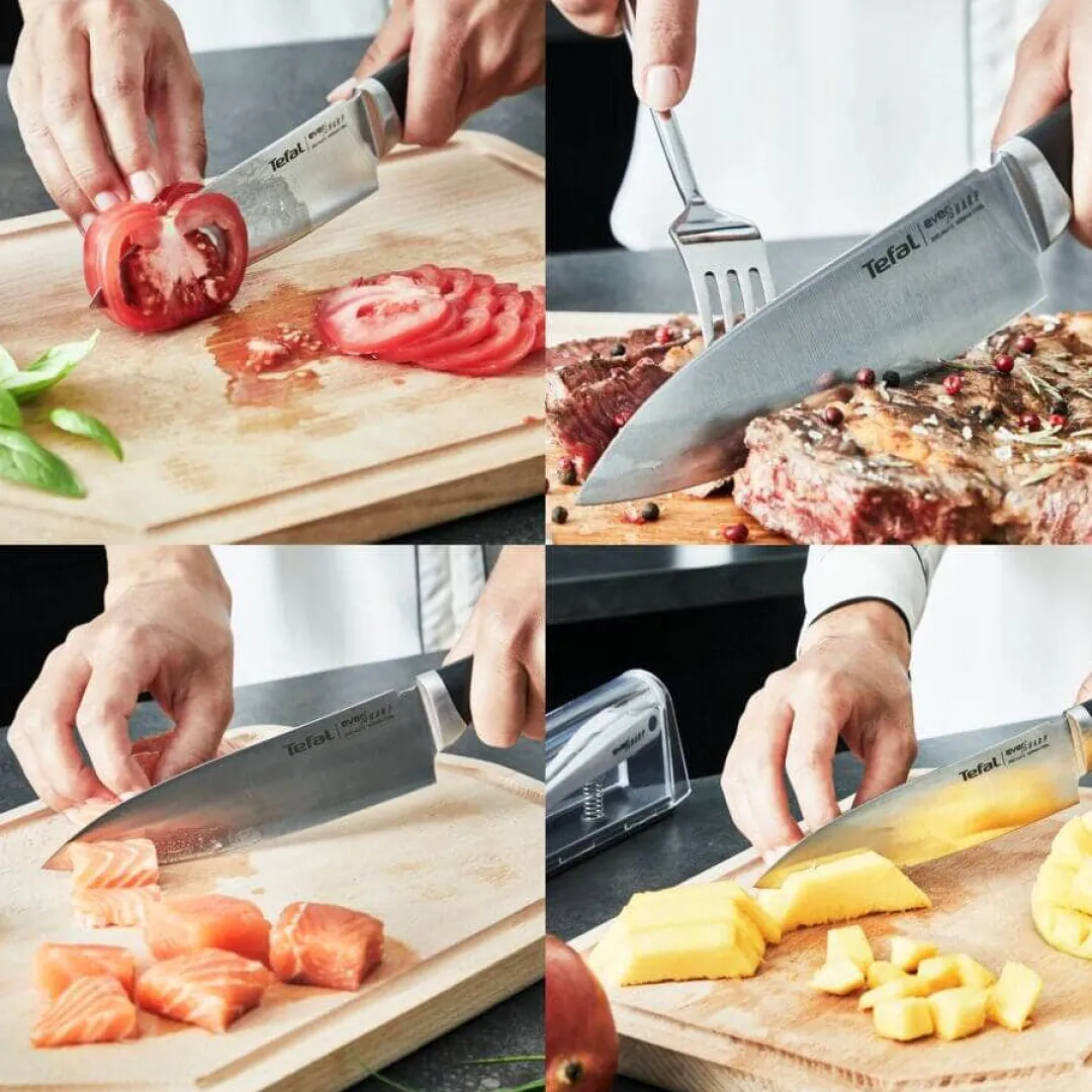 Nóż ze stali nierdzewnej TEFAL EverSharp + ostrzałka