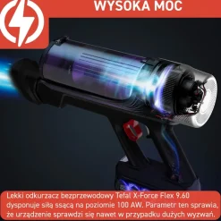 Odkurzacz bezprzewodowy, Tefal X-Force Flex 9.60, 100 AW, 45 min