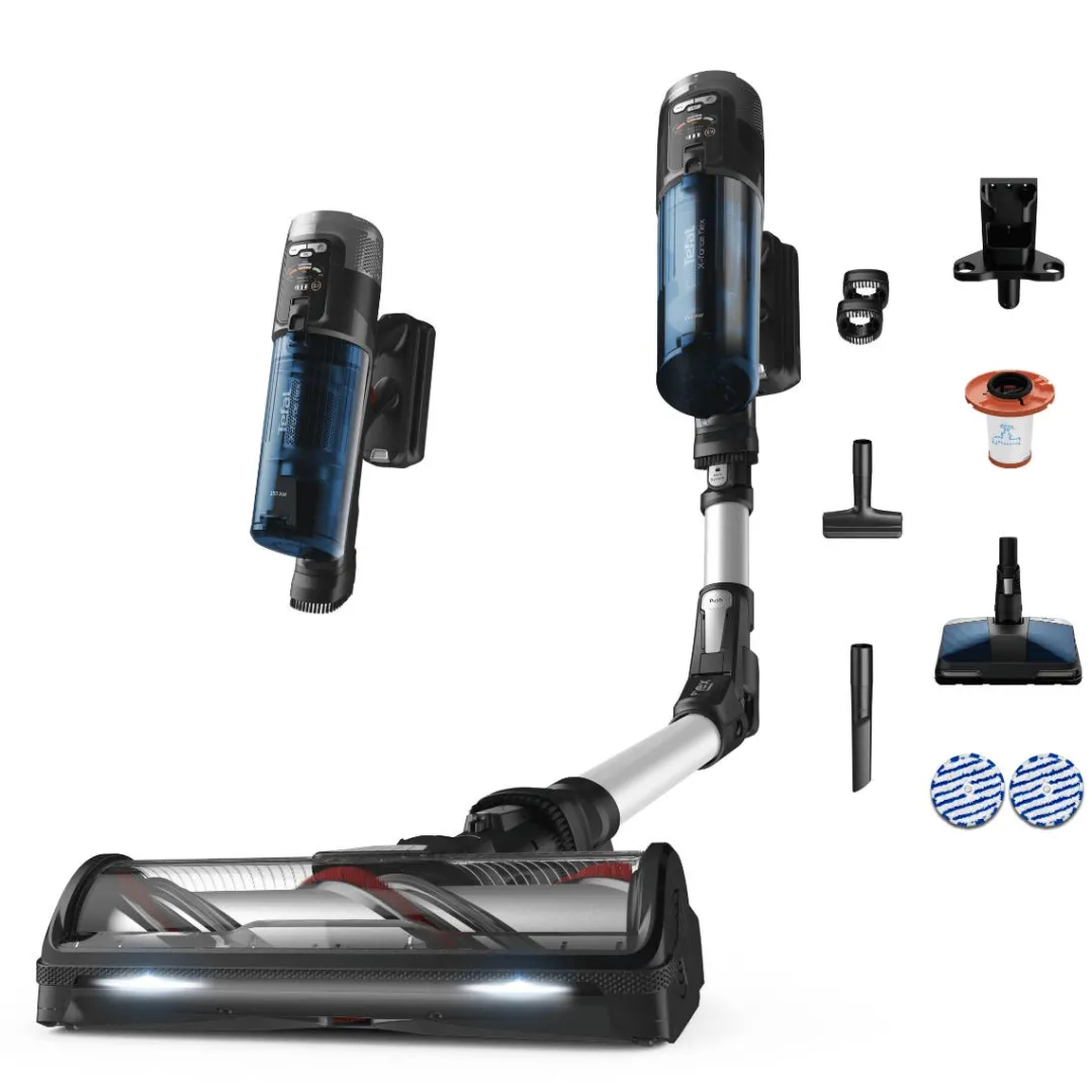 Odkurzacz bezprzewodowy, Tefal X-Force Flex 13.60, 150 AW, 60 min, aktywne mopowanie