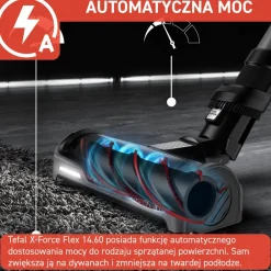 Odkurzacz bezprzewodowy, Tefal X-Force Flex 14.60 Aqua, 200 AW, 70 min, mopowanie