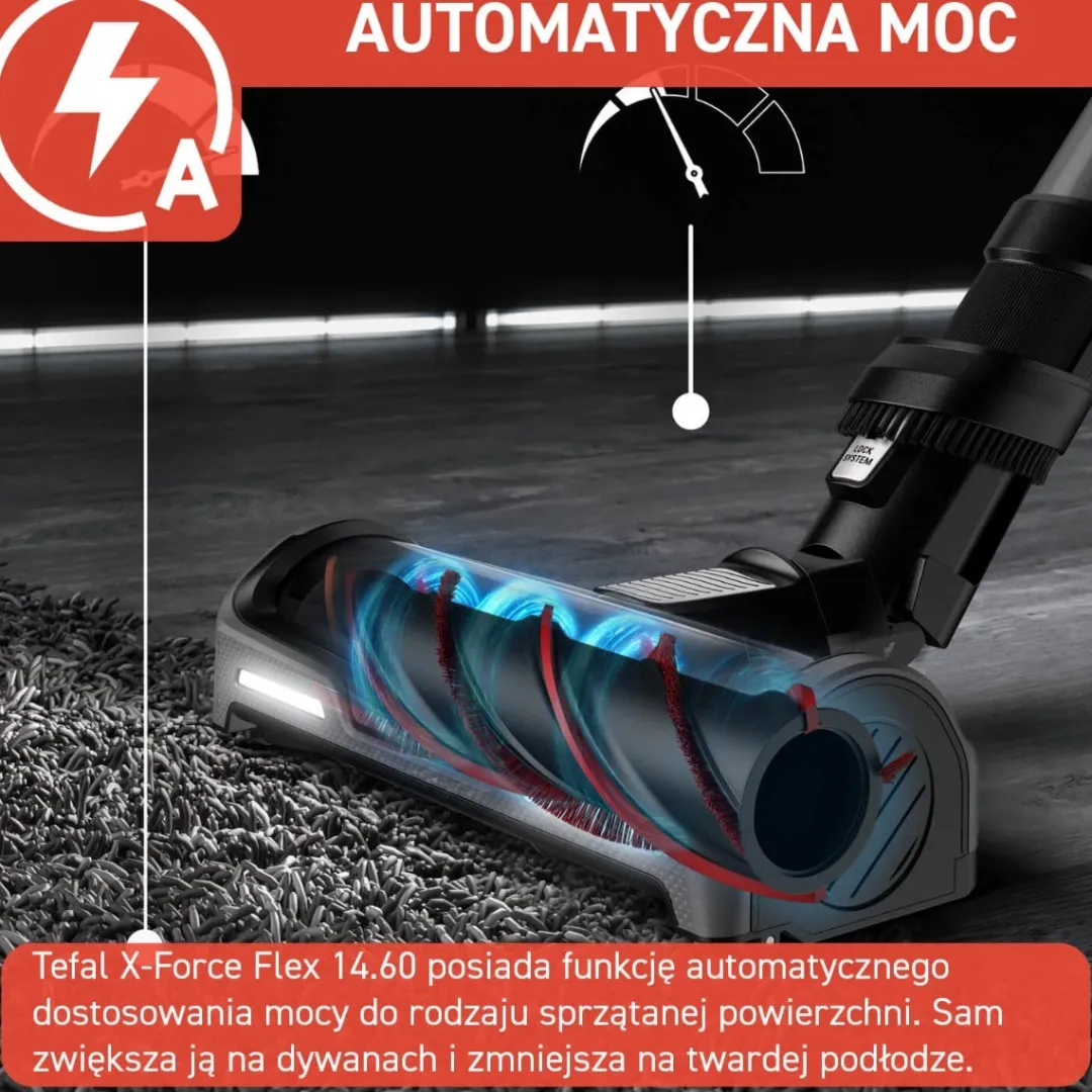 Odkurzacz bezprzewodowy, Tefal X-Force Flex 14.60 Aqua, 200 AW, 70 min, mopowanie