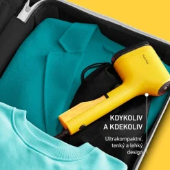 Parownica do ubrań, Tefal Pure Pop, kompaktowa, 1300 W, żółta