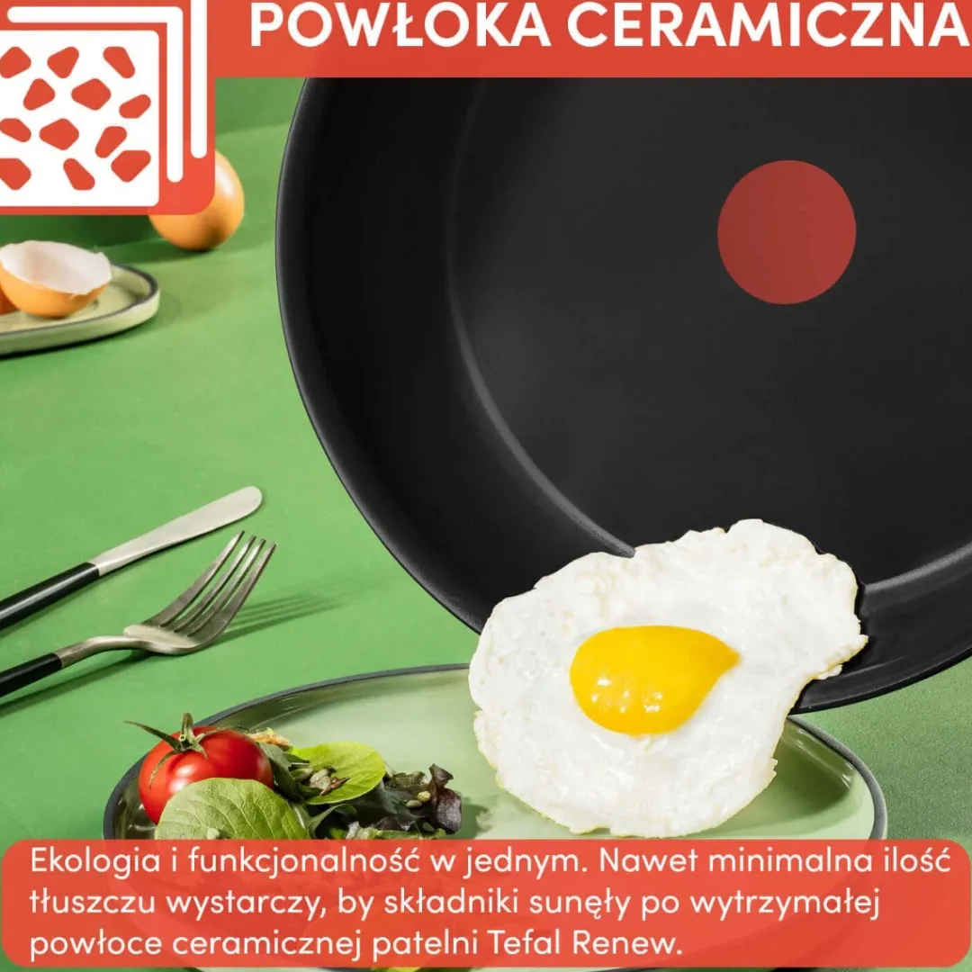 Patelnia ceramiczna TEFAL RENEW BLACK 28 cm