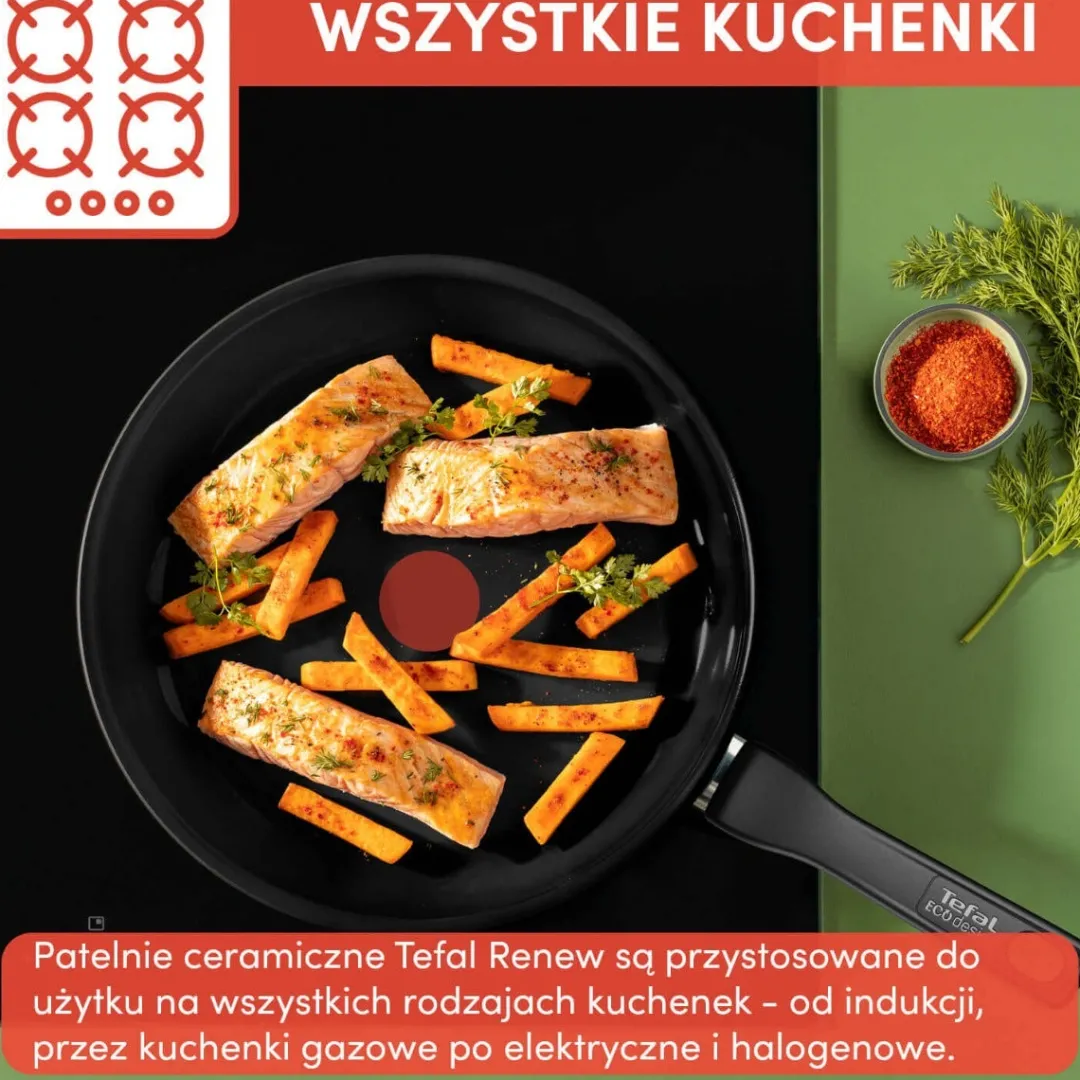 Patelnia ceramiczna TEFAL RENEW BLACK 20cm
