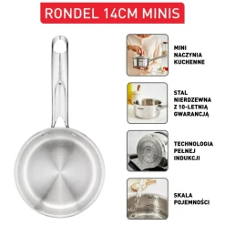 Rondel, Tefal Minis, 1lL, 14cm, pokrywka