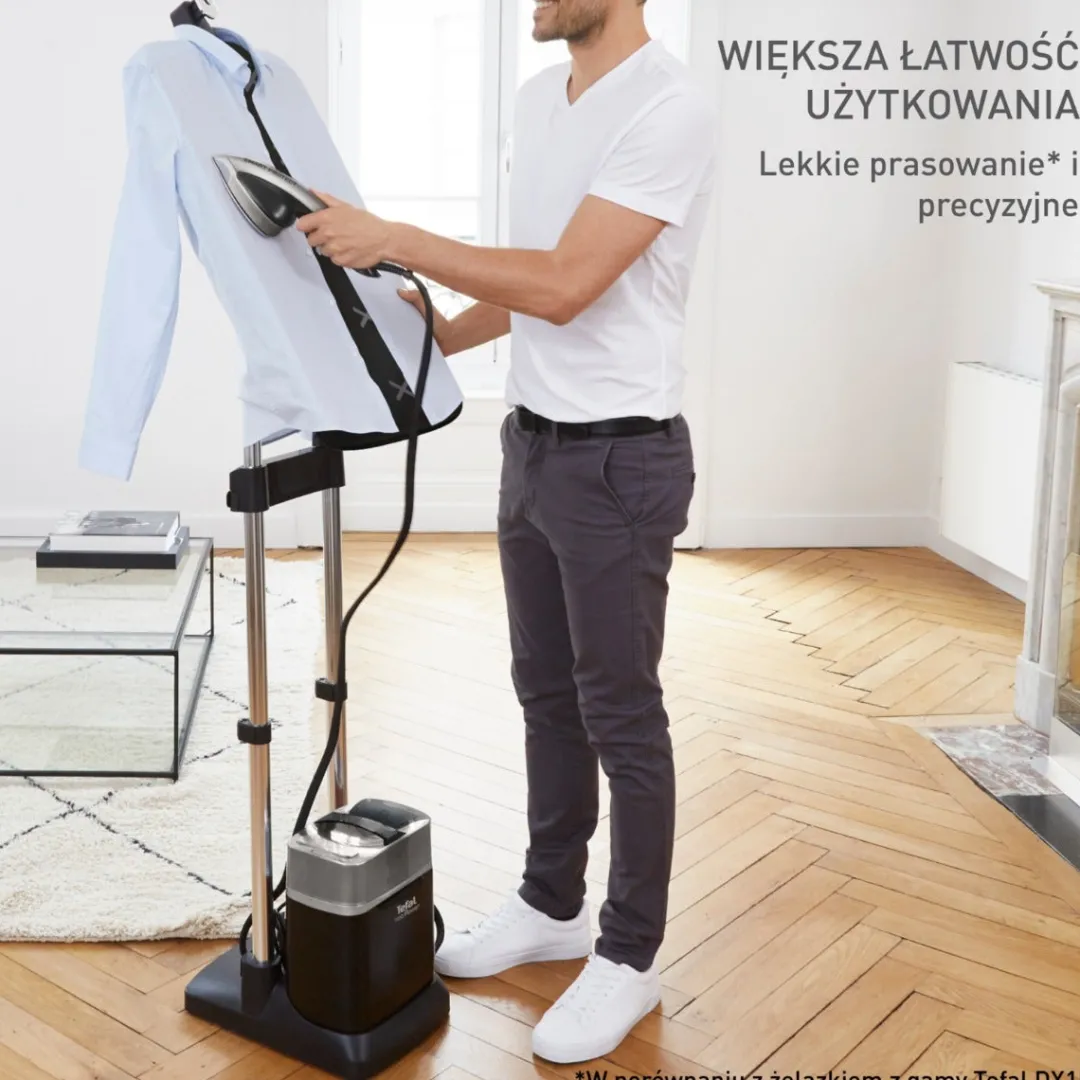 Stacja do prasowania, Tefal Ixeo Power, mocna, prasowanie w pionie, lekka