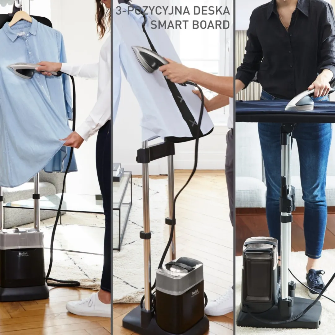 Stacja do prasowania, Tefal Ixeo Power, mocna, prasowanie w pionie, lekka