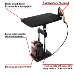 Stacja do prasowania, Tefal Ixeo Power, mocna, prasowanie w pionie, lekka