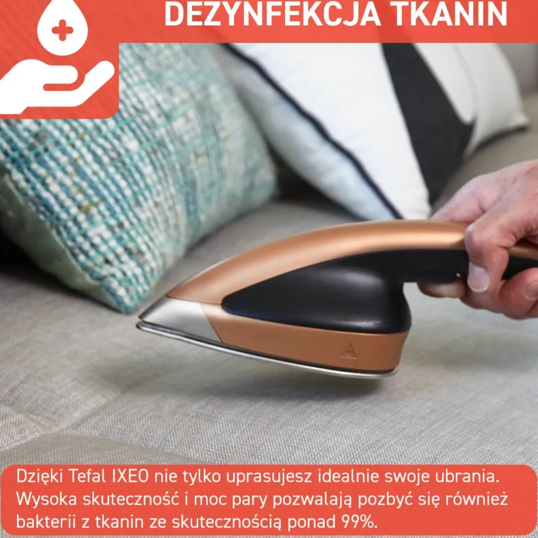 Stacja do prasowania, Tefal Ixeo Power, mocna, prasowanie w pionie, lekka