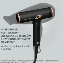 Suszarka do włosów, Rowenta Nano, kompaktowa, jonizacja, 3 poziomy