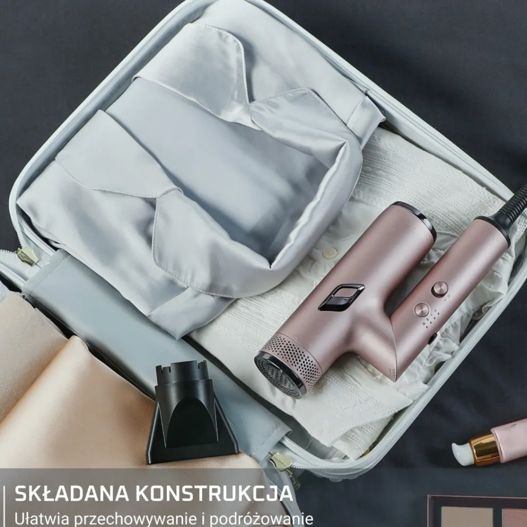 Suszarka do włosów Rowenta Nano Fold, jonizacja, składana, 3 poziomy