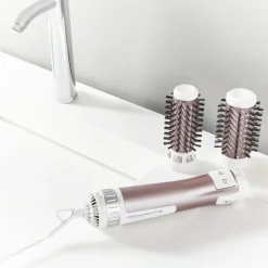 Suszarko-lokówka, Rowenta Brush Activ, różowe złoto, obrotowa, ceramiczna