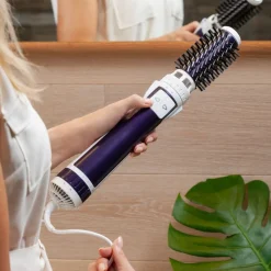 Suszarko-lokówka, Rowenta Brush Activ, fioletowa, obrotowa, ceramiczna