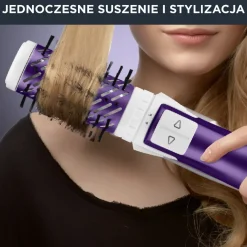 Suszarko-lokówka, Rowenta Brush Activ, fioletowa, obrotowa, ceramiczna