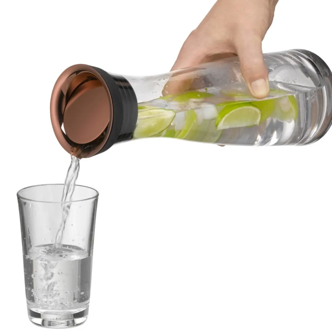 Szklana karafka WMF Basic 1l z miedzianym korkiem