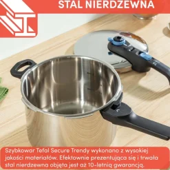 Szybkowar TEFAL SECURE TRENDY 6L + koszyk