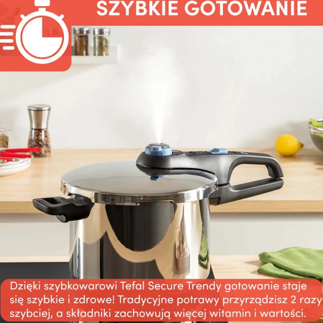Szybkowar TEFAL SECURE TRENDY 4L + 6L + koszyk