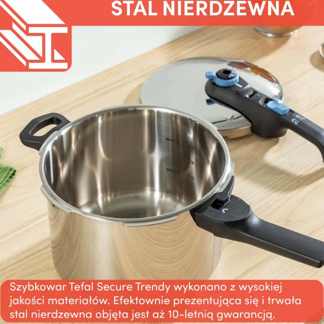 Szybkowar TEFAL SECURE TRENDY 4L + 6L + koszyk