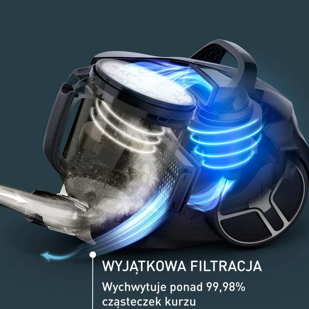 Tefal Compact Power XXL, odkurzacz bezworkowy, 750W, 3-stopniowa filtracja, 2,5 l