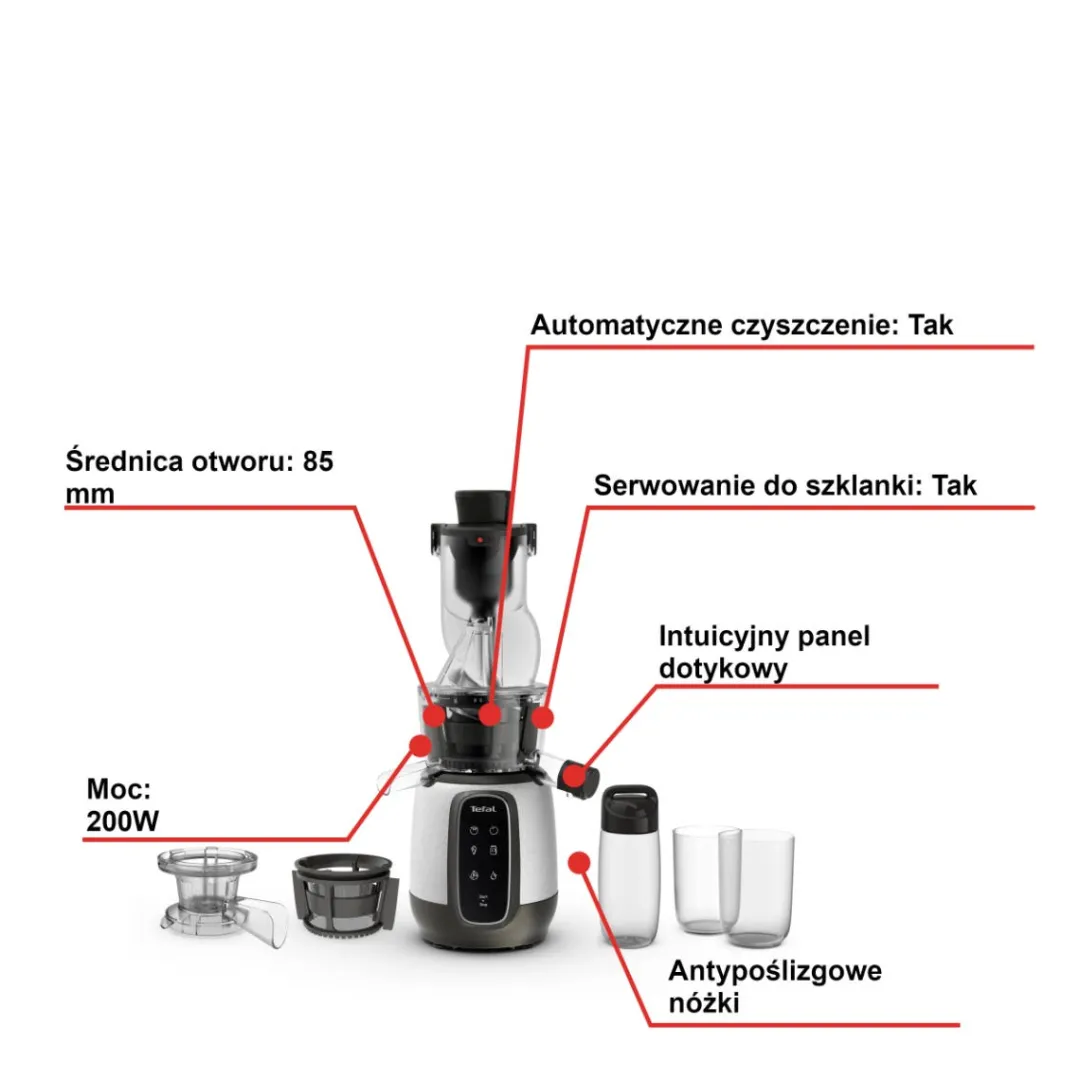 Wyciskarka wolnoobrotowa TEFAL ULTRA JUICE DIGIT ZC605D38