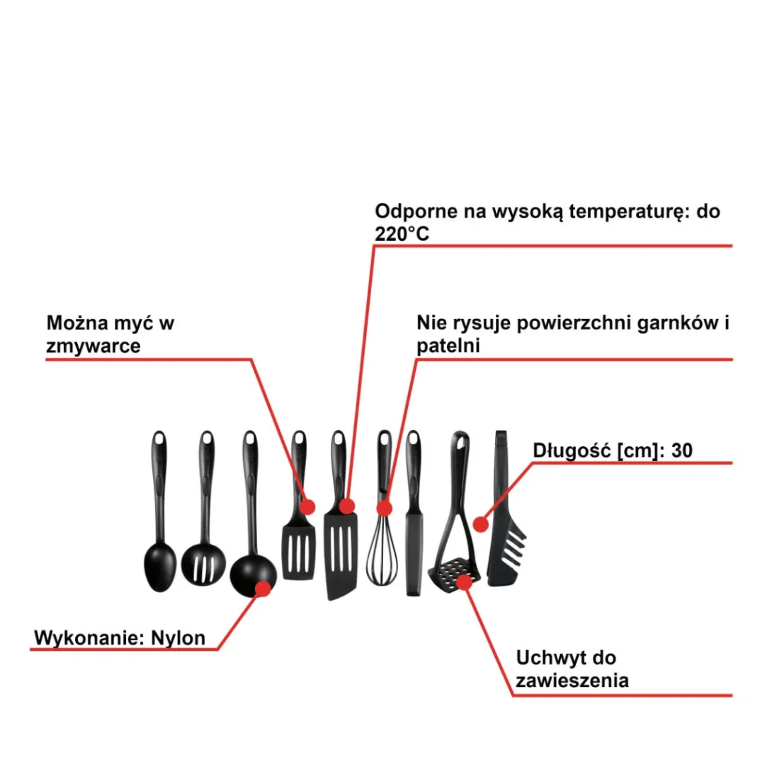 Zestaw akcesoriów kuchennych TEFAL BIENVENUE - 9 elementów