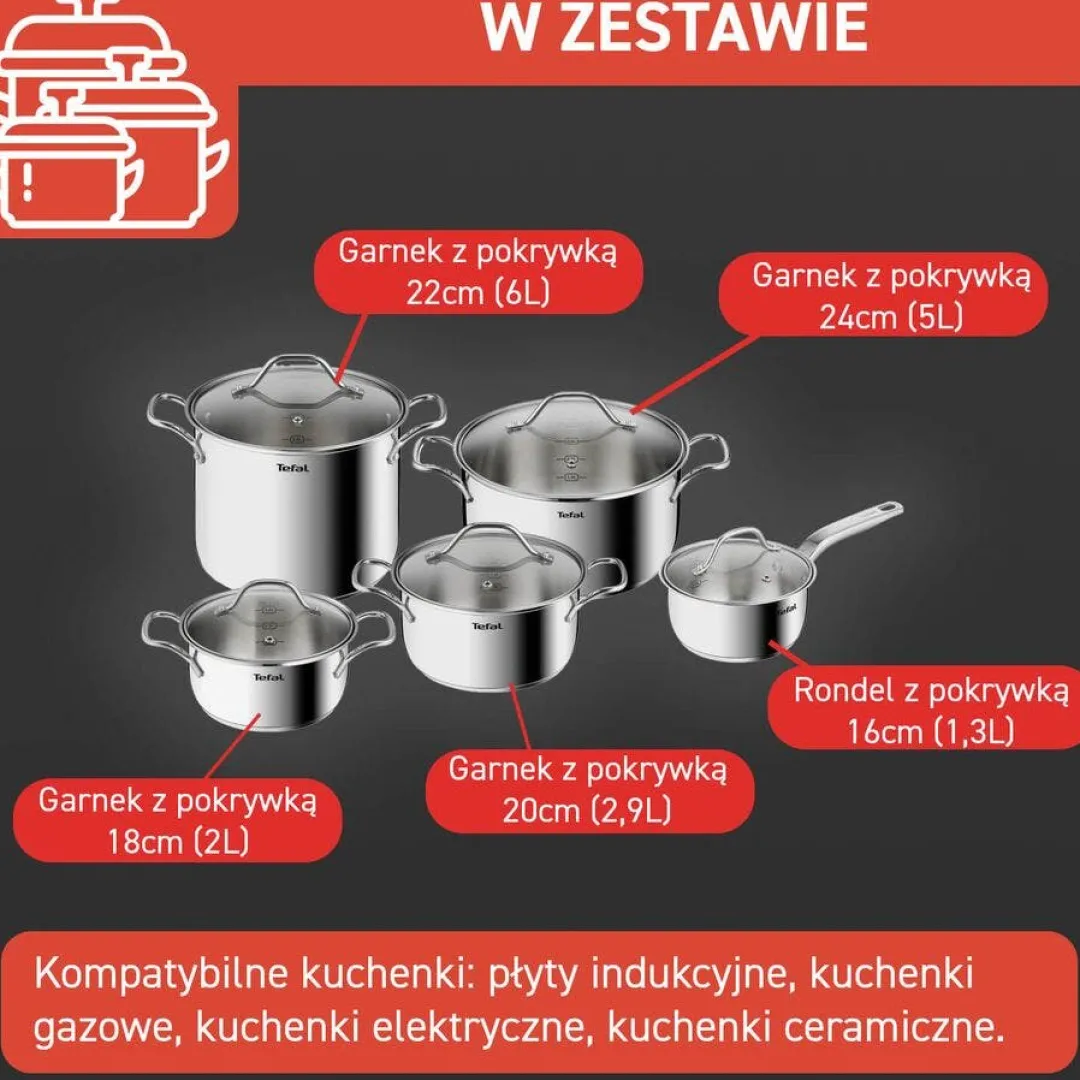 Zestaw garnków i patelni TEFAL Intuition 12 el.