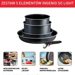 Zestaw garnków i patelni TEFAL INGENIO SO'LIGHT - 5 elementów