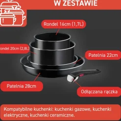 Zestaw garnków i patelni TEFAL INGENIO EASY COOK&CLEAN - 5 elementów