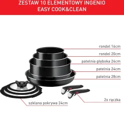 Zestaw garnków i patelni TEFAL INGENIO EASY COOK&CLEAN - 10 elementów