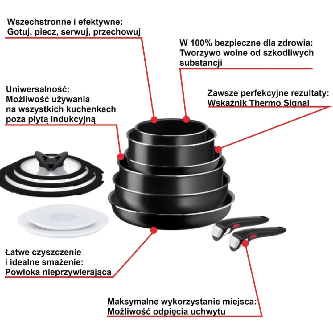 Zestaw garnków i patelni TEFAL INGENIO EASY COOK&CLEAN - 13 elementów