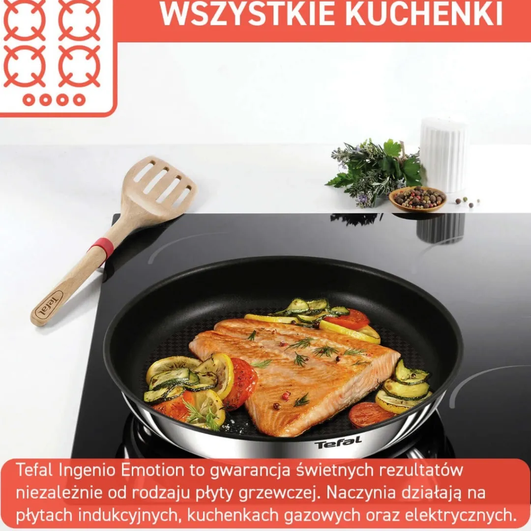 Zestaw garnków i patelni Tefal Ingenio Emotion indukcja 20 elementów + Rączka Ingenio