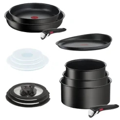 Zestaw garnków i patelni z patelnią naleśnikową Tefal Ingenio Unlimited + szklane i hermetyczne pokrywki