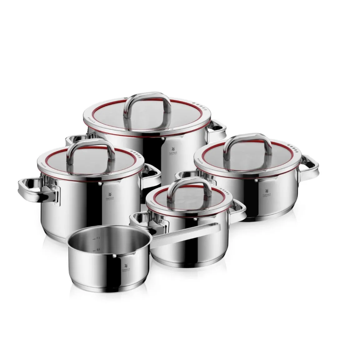Zestaw garnków stalowych WMF Function4 i patelni stalowej WMF Profi Plus 28 cm