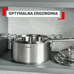 Zestaw garnków stalowych z pokrywkami TEFAL Extreme 10 elementów