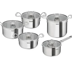 Zestaw garnków stalowych z pokrywkami TEFAL Extreme 10 elementów