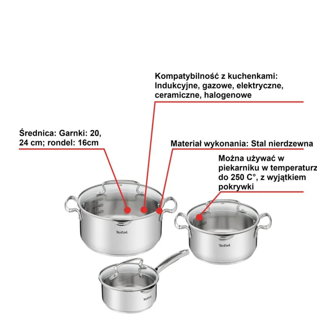 Zestaw garnków, TEFAL Duetto+, 6 elementów