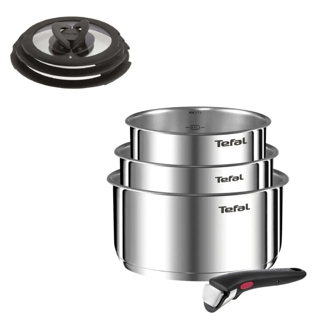 Zestaw garnków Tefal Ingenio Emotion + szklane pokrywki