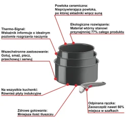 Zestaw garnków TEFAL INGENIO RENEW - 4 elementy