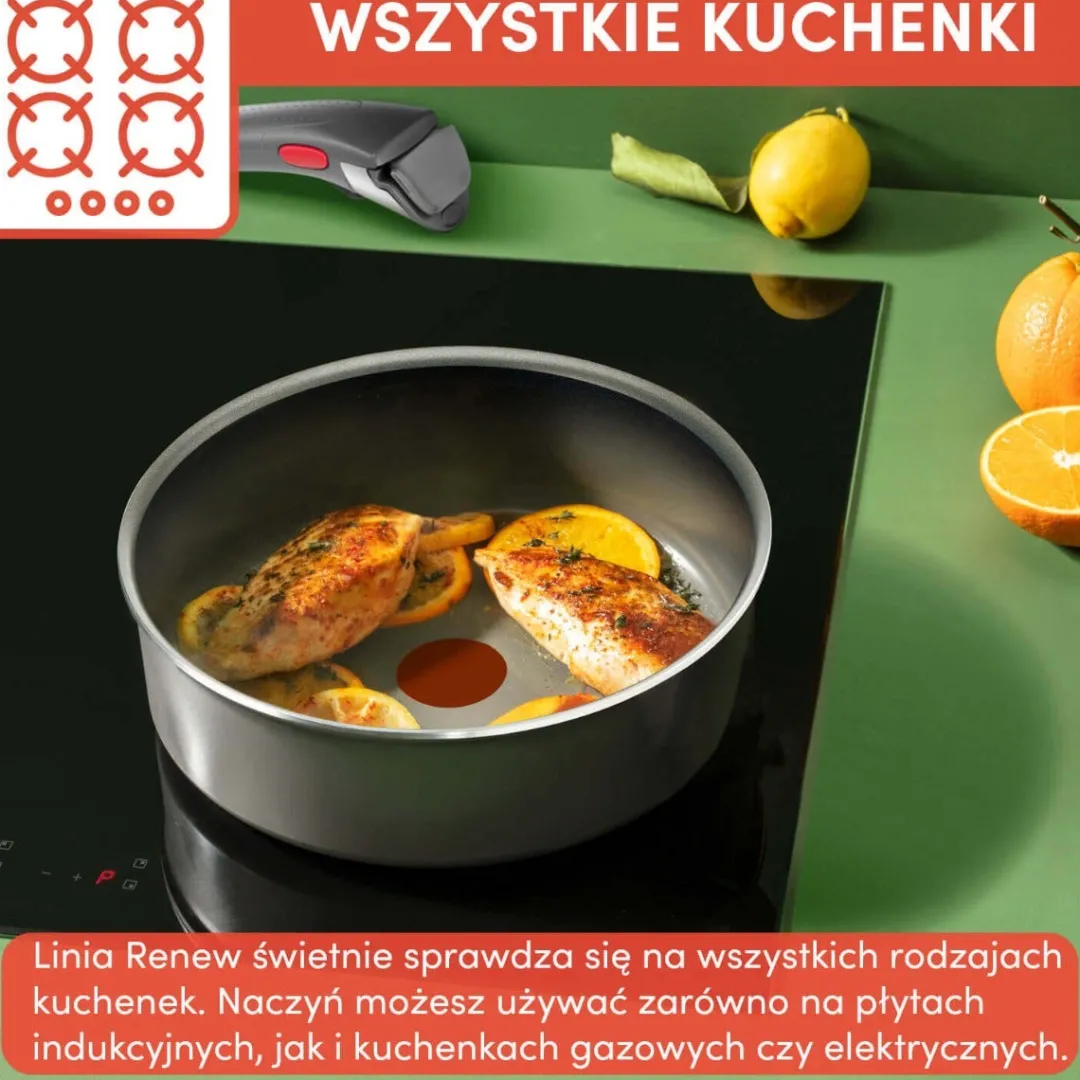 Zestaw garnków Tefal Ingenio Renew 16/18/20cm + hermetyczne pokrywki